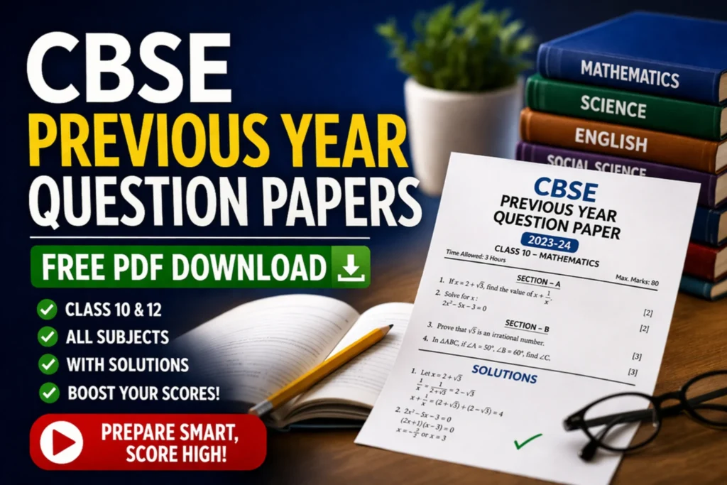 CBSE Previous Year Question Papers CBSE Previous Year Question Papers